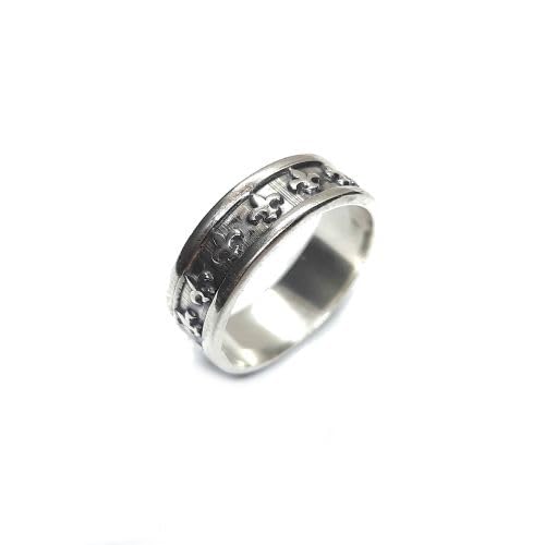 Bague fleur de lys argent 925 anneau de 8mm à offrir pour sceller un moment fort