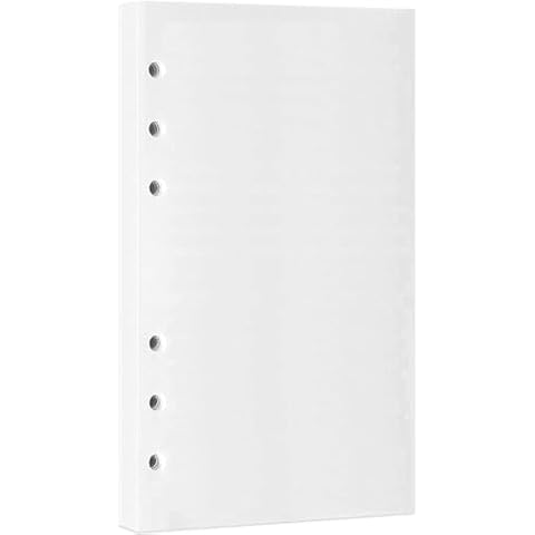A6 Blank Refill Paper, 100 Sheets/200 Pages Loose Leaf Paper for Filofax Personal Binders, 6 Holes Punched, 100gsm Blank White Pages, 3.75'' x 6.75'' Cover