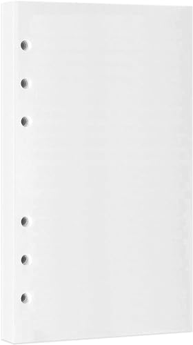 Papel de recambio en blanco A6, 100 hojas/200 páginas, papel de hojas sueltas para carpetas personales Filofax, 6 agujeros perforados, páginas blancas de 100 g/m², 3.75 x 6.75 pulgadas