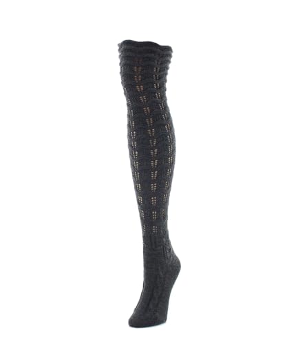 Image of MeMoi Chevron Stripe Chunky Knit Over-The-Knee Warm Socks