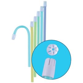Premium Plus Saliva Ejectors, Assorted Colors with White Tip, Bendable, Plastic, Pack of 500-18-300A