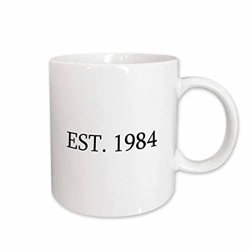 3dRose Est. 1984 - Personal birth year - black text 11oz Mug