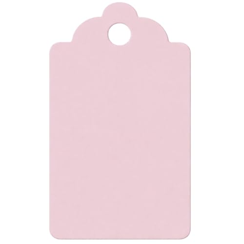 Image of CVANU 300pcs Premium Color Tag Blank Hanging with Pre-Punched Hole Tags for DIY Crafts, Gift Wrapping, Labelling & Writable Decorative Tags for All Occasions (2.85in X 1.7in) Old Pink
