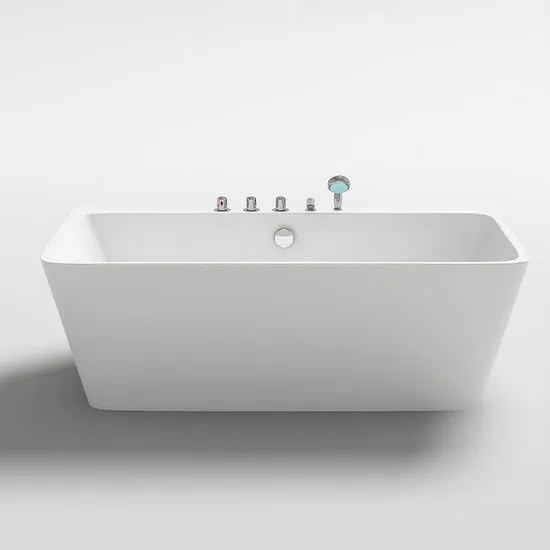 Bañera Freestanding 170 x 80 cm color blanco acabado brillante estilo moderno