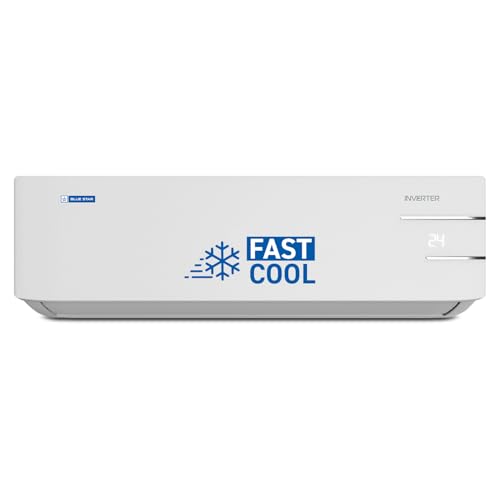 Blue Star 2 Ton 3 Star, Inverter Split AC (Copper, Convertible 5 in 1 Cooling, Auto Defrost, Dust Filters, Blue Fins, IE324YNU, White)