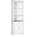 HOMCOM 69” Wood Free Standing Bathroom Linen Tower Storage Cabinet - White