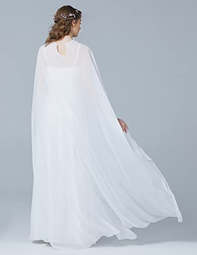 BEAUTELICATE Women High Low Cape Chiffon Shawl Capelets Bridal Bridesmaid Cover Up Poncho4
