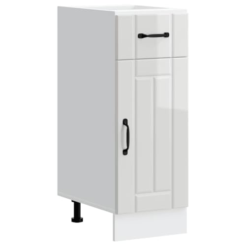 Mimdixy Armario inferior para cocina armario de cocina, armario de cocina, mueble bajo de cocina, material de madera blanco brillante, armario inferior de esquina para sala de estar, cocina y estudio