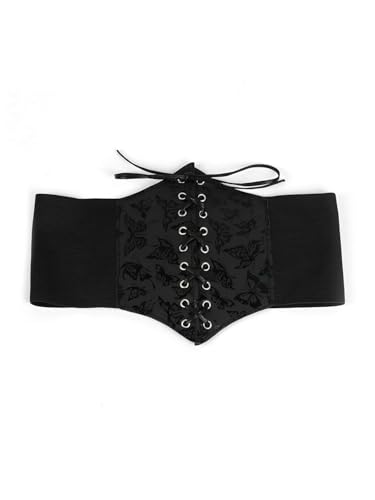Verdusa Women's Lace Up Tied Corset Belts Elastic Costume Waist Belt3