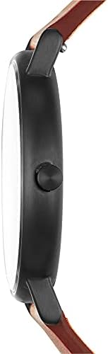 Skagen Men's Signatur Quartz Analog Stainless Steel and Leather Watch, Color: Brown / Silver (Model: SKW6374)