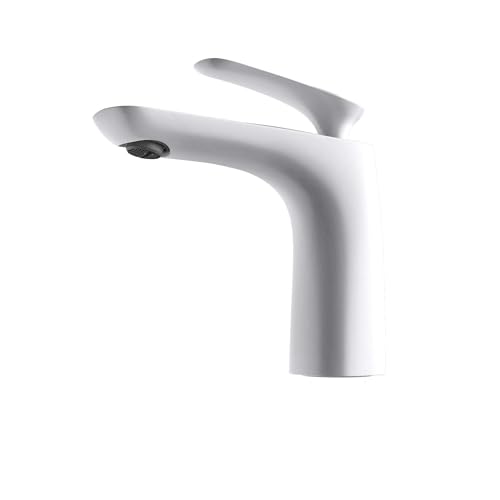 Mai & Mai Grifo monomando de lavabo WAM-7201 en blanco mezclador monomando para lavabo de 16,5 cm