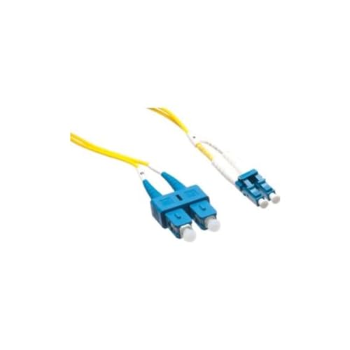Jarretière de fibre optique monomode OS2 9/125 duplex LC vers ST mâle de 60 mètres jaune