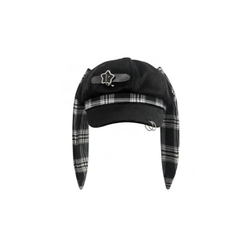 [ボズとガルヤ] スチームパンク キャスケット 小顔効果 ハンチング ベレー帽子 ウサギ耳 チェック柄 地雷系 ゴシック風 原宿系 ゴスロリ レトロ バックル ゴスロリ サブカル系 ハロウィン お茶会 日常 旅行