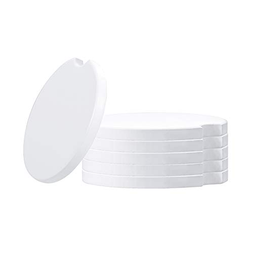 Sublimation Blank Car Cup Holder Coasters, 6 Pack Absorbent Stone Car Coaster Blanks