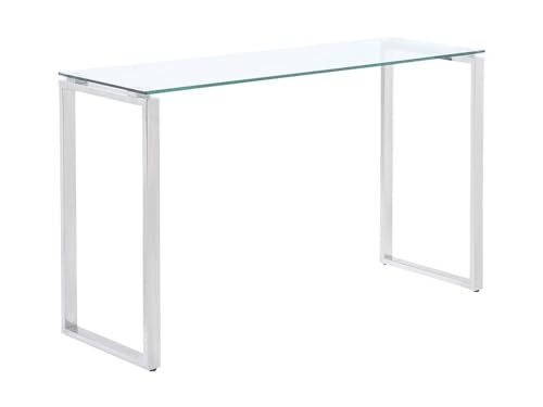 Vente-unique - Console Freya - Verre trempé & métal chromé