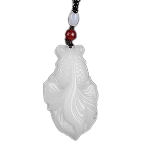 c1lint7785631 Natural White Jade Goldfish Pendant Necklace Cover