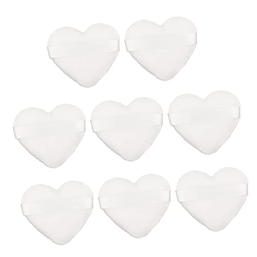 OSOLADY 8Pcs Heart Shaped Makeup Powder Puff Soft Loose Powder Applicators for Foundation and Blush for Home and Beauty Salon Use Easy to Clean and Portable