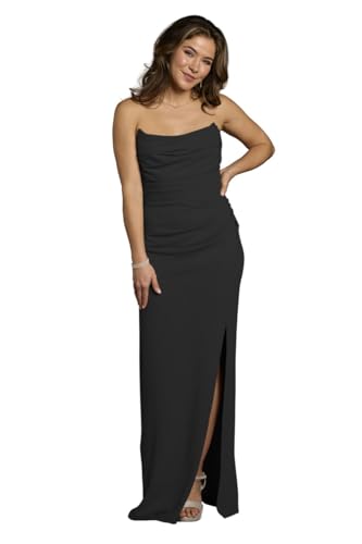 David's Bridal Crepe Sculpted Neckline Sheath Dress - Main Image