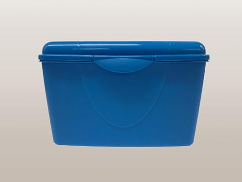 Lomatek Knäckebrotbox 20 x 10 x 13 cm mit Klickverschluss BPA-freie Brotbox/Vorratsdose Spülmaschinengeeignet und aus Kunststoff Made in Germany Behälter für Zwieback in Blauazur