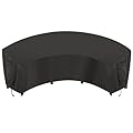 OutdoorLines Waterproof Curved Outdoor Sectional Cover - UV Resistant Windproof Patio Sectional Sofa Covers for Deck, Lawn and Backyard, Heavy Duty Furniture Covers (150Lx36Dx38Hx112FL, Black)