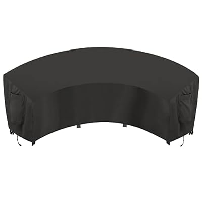 OutdoorLines Waterproof Curved Outdoor Sectional Cover - UV Resistant Windproof Patio Sectional Sofa Covers for Deck, Lawn and Backyard, Heavy Duty Furniture Covers (150Lx36Dx38Hx112FL, Black)