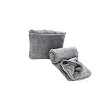 WillerS ブランケット 毛布 もうふ 冬用 膝掛け コンパクト 携帯 ひざ掛け 小さめ 車 機内 旅行 持ち運び 収納付き ブランケット ふわふわ あったか フランネル おしゃれ Blanket Winter (ライトグレー, 70×100cm)