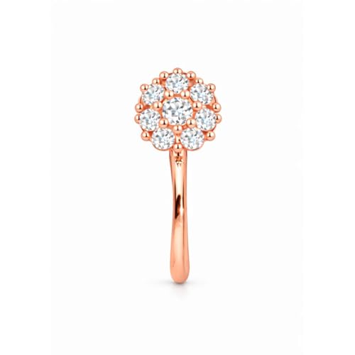 Image of Nilu's Collection Rose Gold American Diamond Non Piercing Nose Pin for Women | Elegant Flower Nose Stud | Minimal Clip-On Nose pin | Anti-Allergy | Anti-Tarnish | Office Wear | Daily Wear | office Wear | Non Piercing