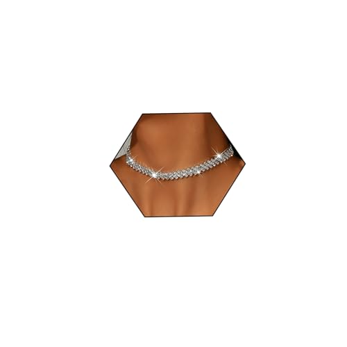PINCHUAN Silver Choker Necklaces for Women Rhinestone Choker Diamond Choker Necklace Womens Silver Prom Necklace Sparkly Crystal Rhinestone Choker for Prom Party Jewelry Gift-Silve/LX