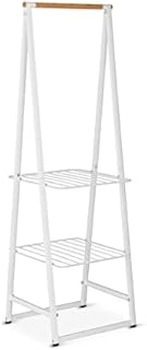 Brabantia - Linn Clothes Rack - Multi-functional Hanging space - Airing or Drying Shelves - Hangs up to 16 items - Stable Space Saver - Non-slip Base - Free Standing - Easy to Assemble - White - Small