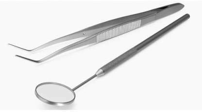 VSB-Dental Tweezer + Mouth Mirror With Handle (Pack of 1 Set)