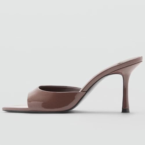 Image of YIYA Women's Open Pointed Peep Toe Mules Kitten Heels Stiletto High Heels Slide Sandals Summer Slip On Backless Dress Spring Summer Pumps Shoes