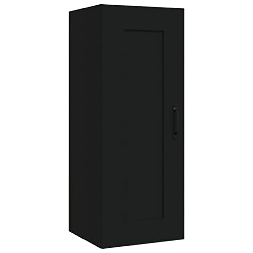 vidaXL Armoire Suspendue Meuble de Rangement Armoire Murale Meuble de Chambre à Coucher Salon Intérieur Noir 35x34x90 cm Bois d'Ingénierie