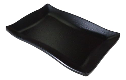 Set 6 Platos Rectangulares Melamina Negra 6.75 in miniatura 5