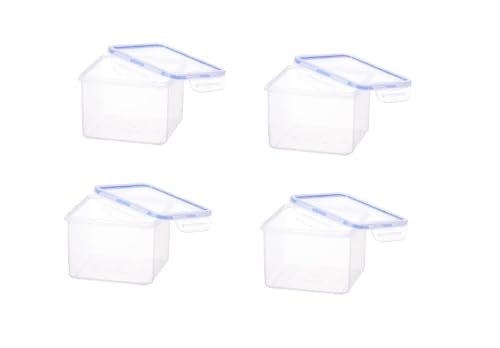 Image of Aristo Lock & Fresh 202 Plastic Storage Container For Storing grains, pulses, rice, wheat etc - set of 4 1500 ML, Transparent Clear, large (LOCK&FRESH202) (15.5 x 15.5 x 10cm)