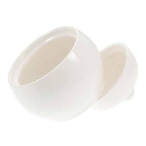 VERDANVERSE 陶磁器製スチューポット 蓋付き耐熱スープボウル 家用実用的な食品容器 卵蒸しやデザート対応 しっかり保温でレストランにも適し