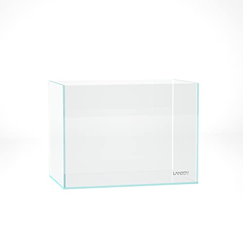 Image of LANDEN 36N 5 Gallon Rimless Low Iron Aquarium Tank, 14.2 inch W x 8.7 inch D x 10.2 inch H (36cm x 22cm x 26cm) 5mm Thickness with Black Nano Foam Leveling mat Included
