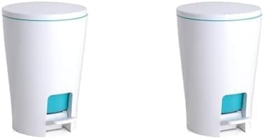 TATAY 4434913 Diabolo Bathroom Bin, Polypropylene, Turquoise, One Size (Pack of 2)