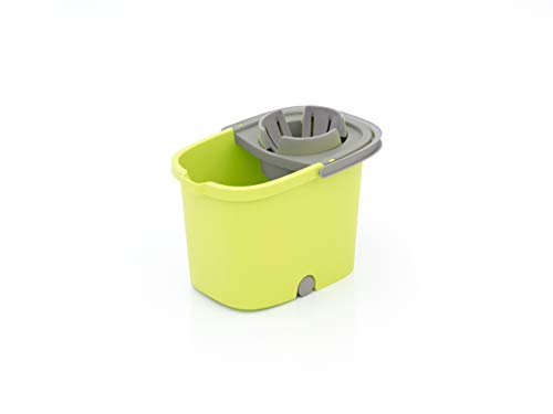Smart-T-Haus Cubo Rectangular con Escurridor Smart y Mini Ruedas, Verde, 38,5 X 28 X 31 Cms