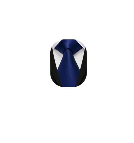 Image of Enlision Ties for Men Solid Color 3.35 inch Formal Business Necktie Classic Satin Mens Wedding Party Ties