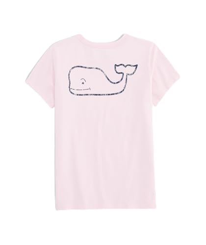 vineyard vines Girls' Garment-Dyed Vintage Whale Short-Sleeve Pocket Tee, Pink Drink, 3T