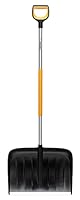 Fiskars Schneeräumer für große Schneemengen, X-series, Länge: 153,5 cm, Aluminium/Polymer, Schwarz/Orange/Grau, 1057178