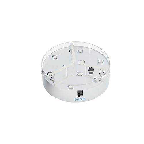 ANDRESLAD Base Redonda De 10 Cm Con Luz Led Rgb Para Exhibir Figuras De Cristal Control Remoto Base Plateada Luz De Jarrón No Requiere Batería.