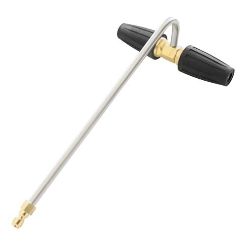 Pressure Washer Gutter Cleaner Attachment, Rotating Pressure Washer Turbo Nozzle with 1/4'' Quick Connect, Extension Wand for Cleaning Brick&Concrete&Vinyl Surfaces, Max 4000PSI (Rotating Turbo)