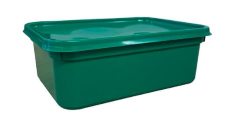 We Can Source It Ltd - Colour Code Plastic Rectangular Ice Cream Containers & Lids - Food Storage For Kitchen 2L Size-Green - Pack of 100