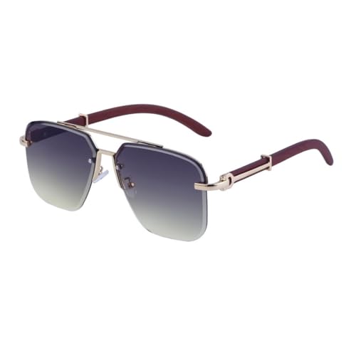 Lunettes de soleil carrées pour hommes et femmes accessoires de mode vintage rétro sans monture chic