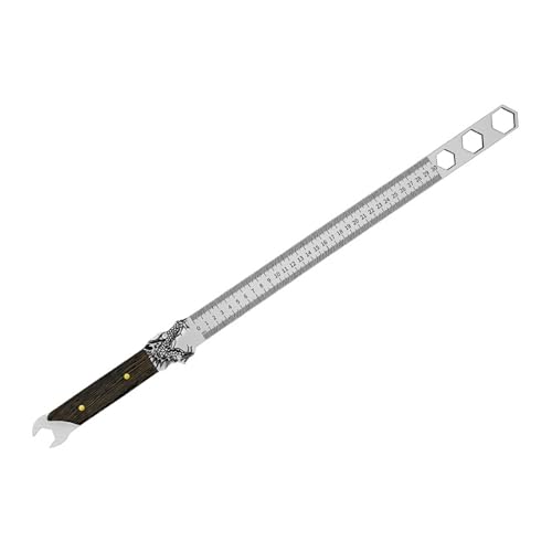 Multiple Task Wrench Ruler Accurate Scale Marking Metal Structure And Natural Wood Handle Design Precisions Measuring Tool