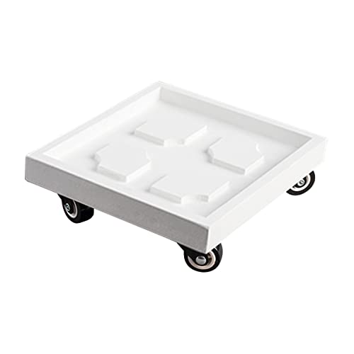 Roulettes pot de fleurs carré 28 cm pour déplacer sans effort 75kg