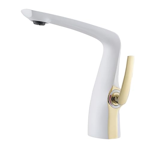 MayCon MISTO | Mitigeur Lavabo en Laiton Massif | Robinet de Salle de Bain Design Monocommande | Cartouche Céramique | Mousseur Économie d'Eau | Modèle...