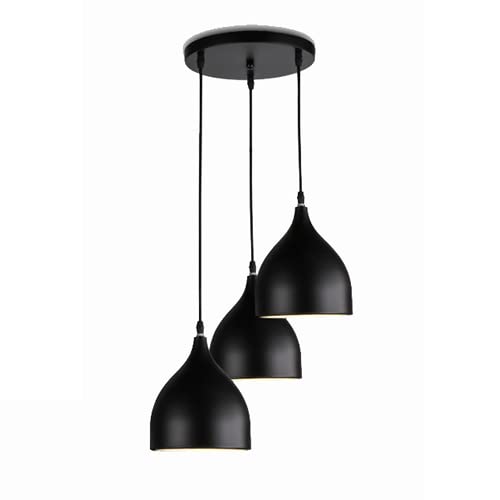 Lampes suspendues minimalistes modernes lustre E27 noir - 8
