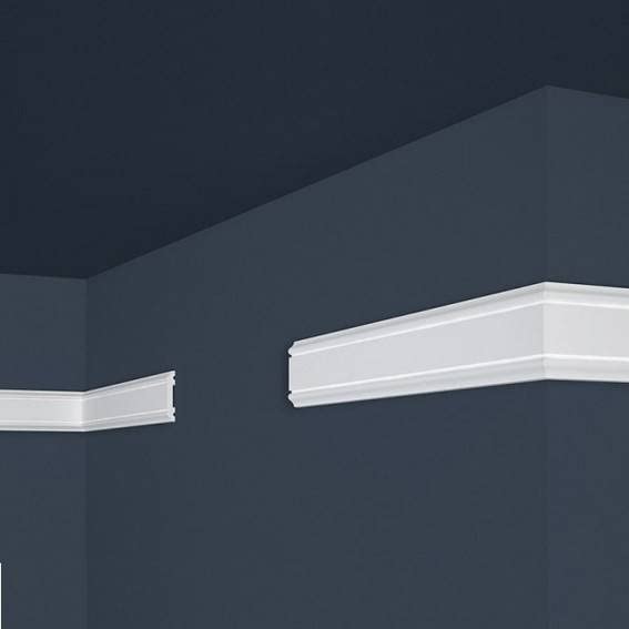 PROVISTON | Moldura | Poliestireno | 8 x 47 x 2000 mm | Blanco | Barra de pared | se puede pintar | Fácil montaje | Alta calidad | Estable y ligero | 2 metros